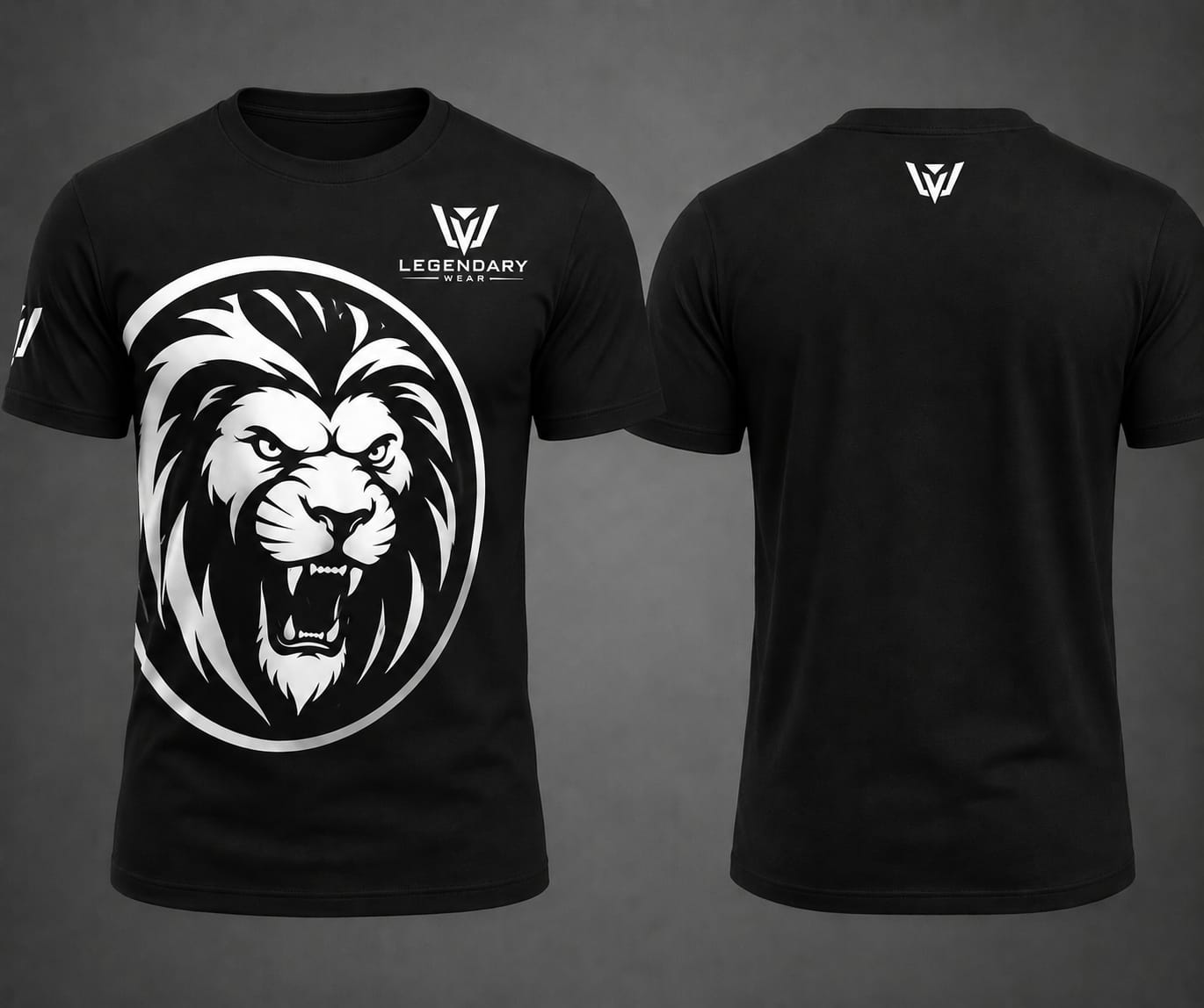 Legendary Wear Lion Premium Cotton Black T-Shirt