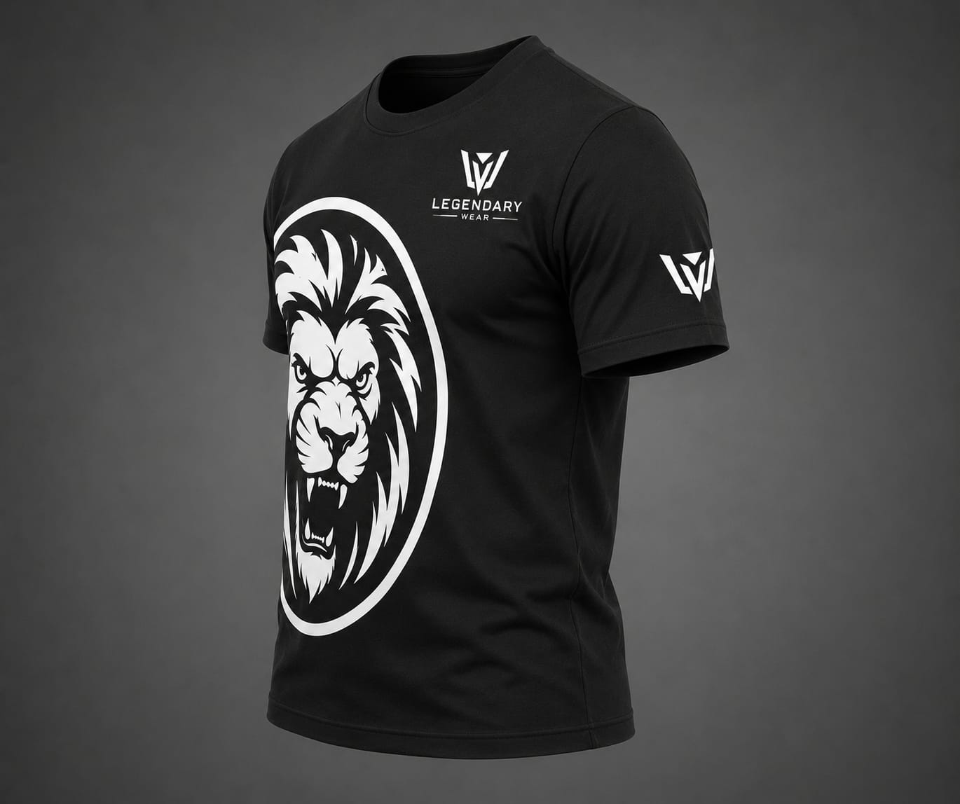 Legendary Wear Lion Premium Cotton Black T-Shirt