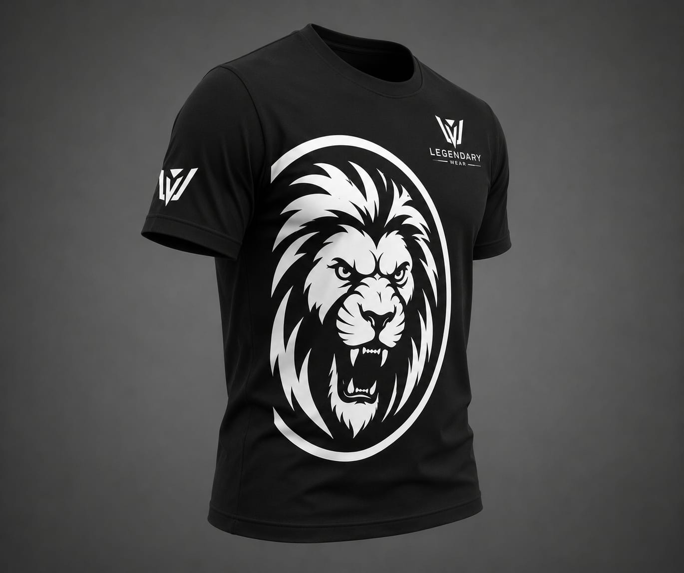 Legendary Wear Lion Premium Cotton Black T-Shirt