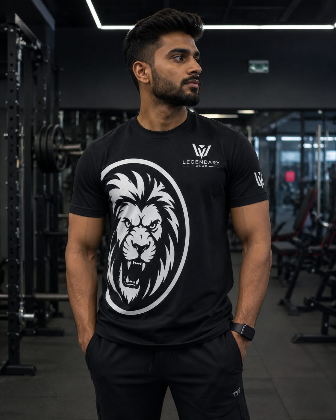 Legendary Wear Lion Premium Cotton Black T-Shirt