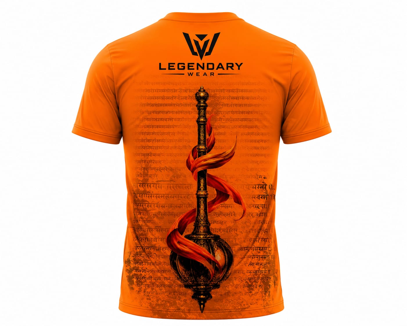 Legendary Wear Jai Hanuman Premium Orange Oversized T-Shirt for Men