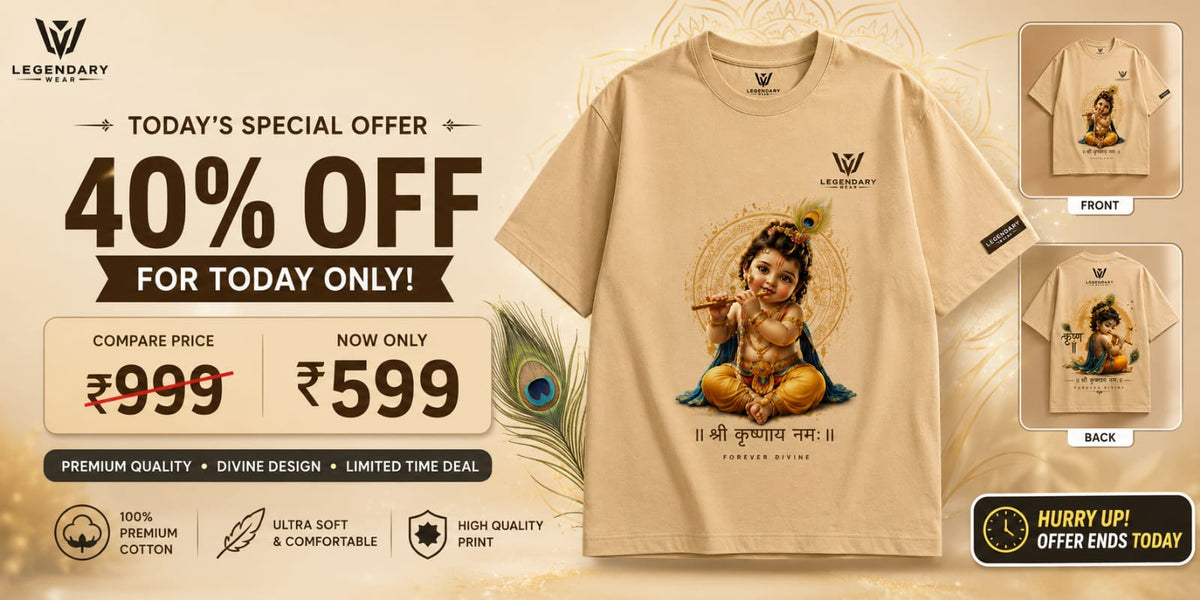 Little Krishna Premium Oversized T-Shirt | 100% Cotton