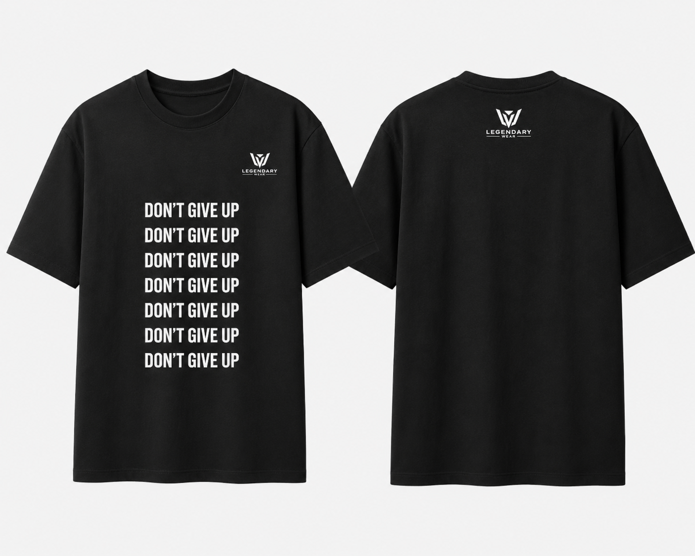 Never Give Up Oversized T-Shirt – Black