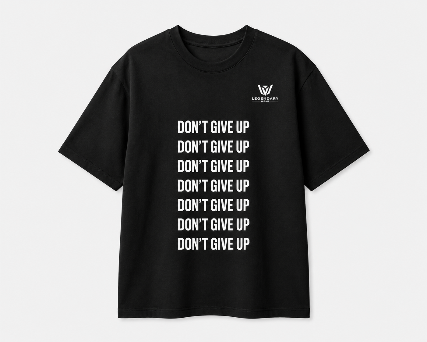Never Give Up Oversized T-Shirt – Black