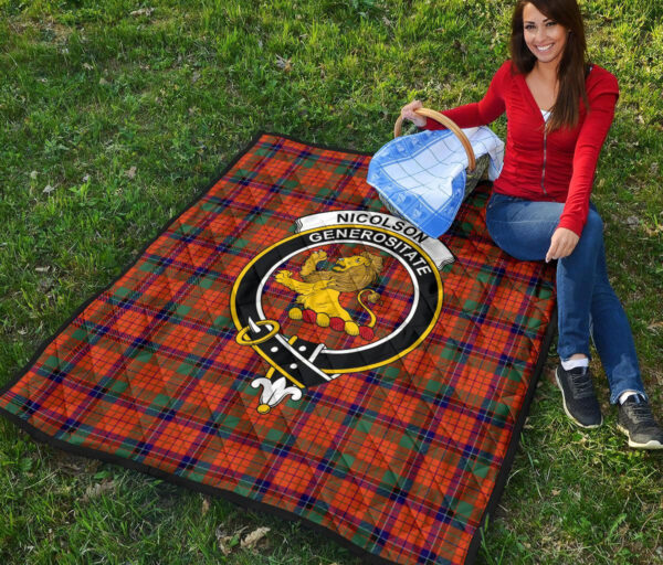 Tartanclans Premium Quilt, Nicolson Ancient Tartan Quilt - Image 2