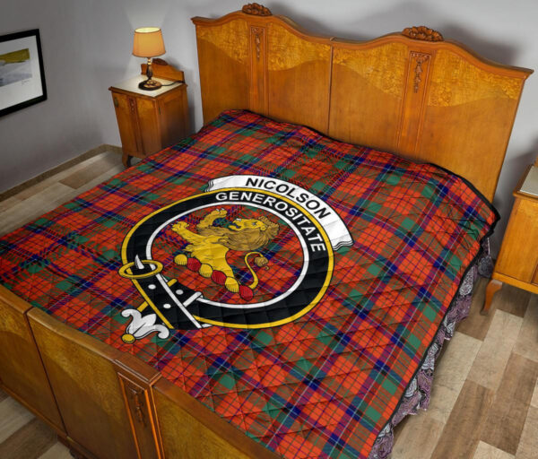 Tartanclans Premium Quilt, Nicolson Ancient Tartan Quilt - Image 10