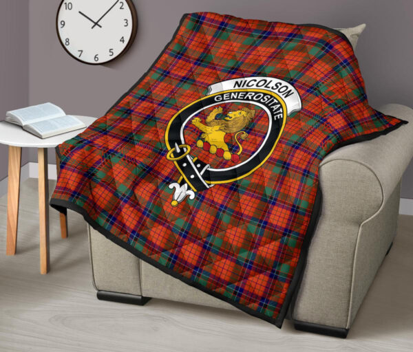 Tartanclans Premium Quilt, Nicolson Ancient Tartan Quilt - Image 7