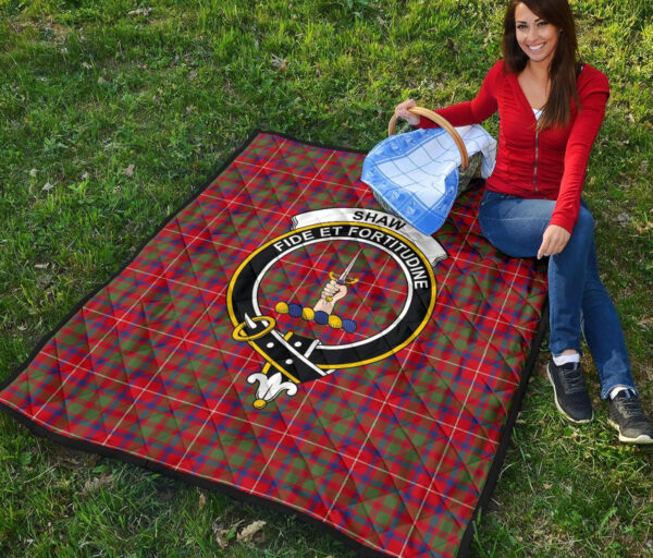 Tartanclans Premium Quilt, Shaw Red Modern Tartan Quilt - Image 2