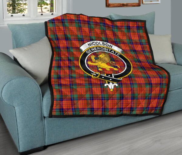 Tartanclans Premium Quilt, Nicolson Ancient Tartan Quilt - Image 9