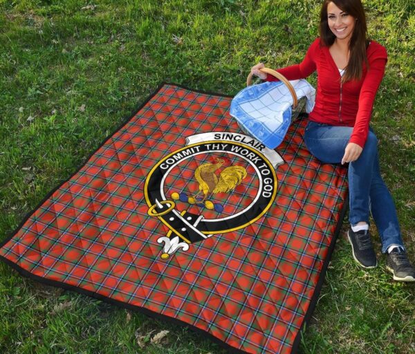 Tartanclans Premium Quilt, Sinclair Ancient Tartan Quilt - Image 2