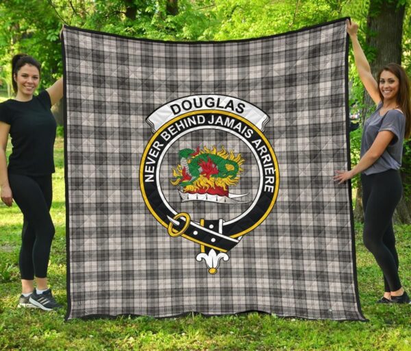 Tartanclans Premium Quilt, Douglas Grey Modern Tartan Quilt