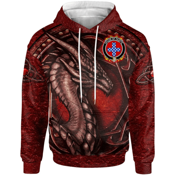 Ireland Hoodie - House of TAAFFE Irish Family Crest Hoodie - Celtic Red Dragon