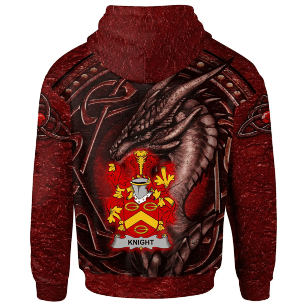 Ireland Hoodie - Knight Irish Family Crest Hoodie - Celtic Red Dragon - Image 2