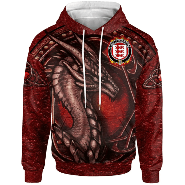 Ireland Hoodie - House of MACiNERNEY Irish Family Crest Hoodie - Celtic Red Dragon