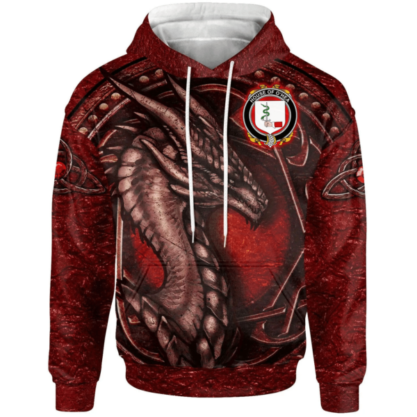 Ireland Hoodie - House of O'HEA Irish Family Crest Hoodie - Celtic Red Dragon