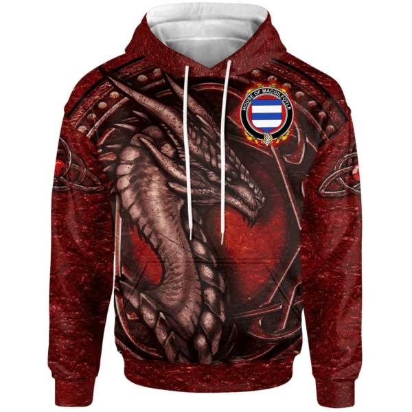 Ireland Hoodie - House of MACGILFOYLE Irish Family Crest Hoodie - Celtic Red Dragon