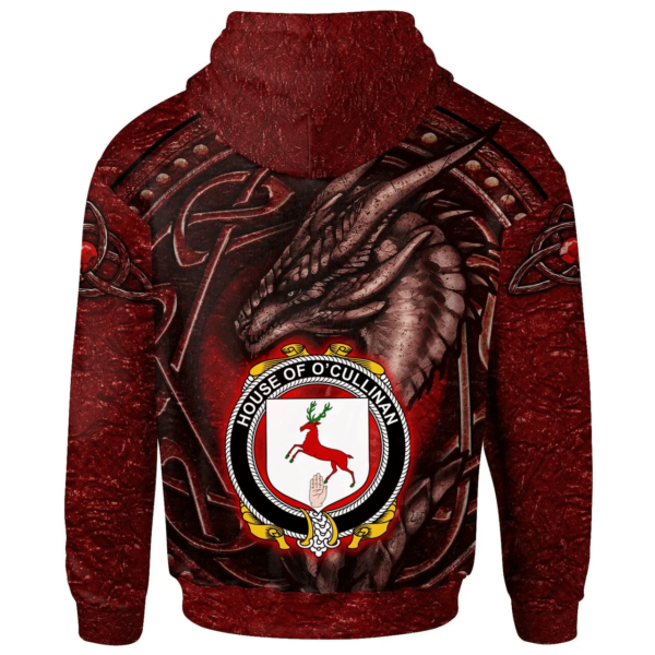 Ireland Hoodie - House of O'CULLINAN Irish Family Crest Hoodie - Celtic Red Dragon - Image 2