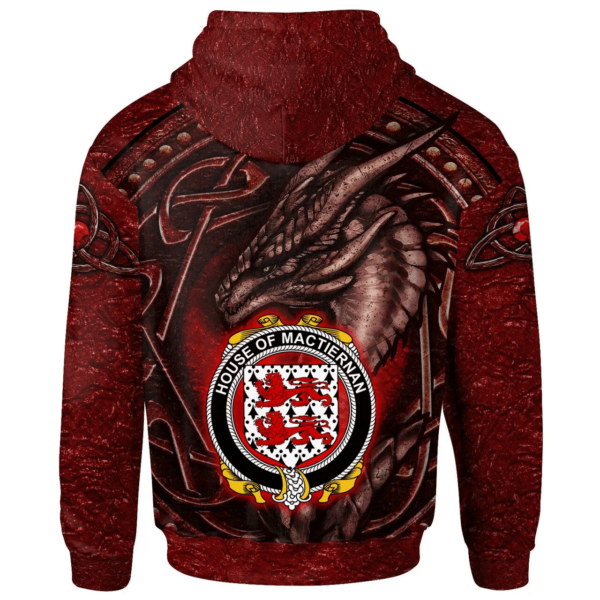 Ireland Hoodie - House of MACTIERNAN Irish Family Crest Hoodie - Celtic Red Dragon - Image 2