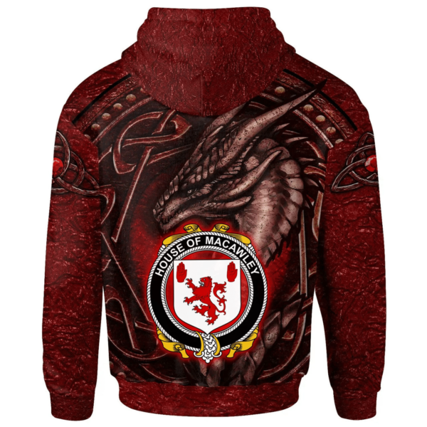 Ireland Hoodie - House of MACAWLEY Irish Family Crest Hoodie - Celtic Red Dragon - Image 2