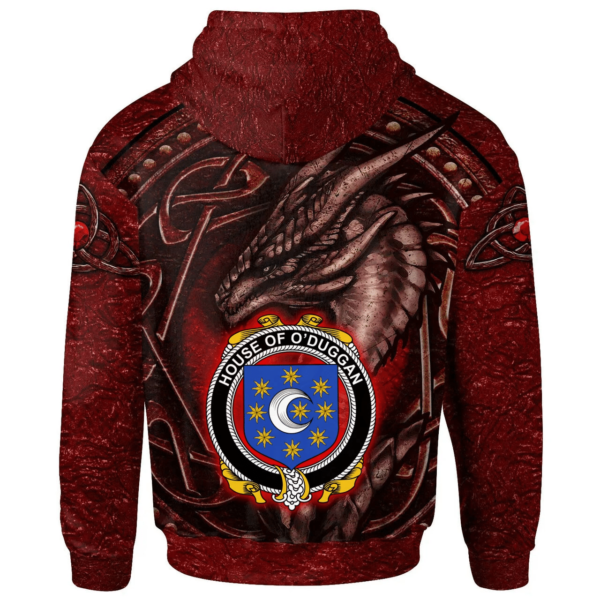 Ireland Hoodie - House of O'DUGGAN Irish Family Crest Hoodie - Celtic Red Dragon - Image 2