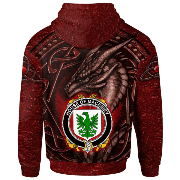 Ireland Hoodie - House of MACENIRY Irish Family Crest Hoodie - Celtic Red Dragon - Image 2