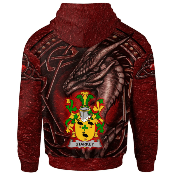 Ireland Hoodie - Starkey Irish Family Crest Hoodie - Celtic Red Dragon - Image 2