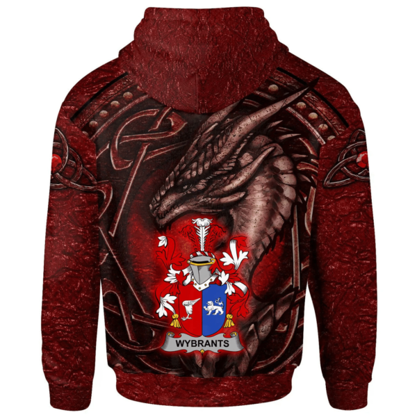 Ireland Hoodie - Wybrants Irish Family Crest Hoodie - Celtic Red Dragon - Image 2