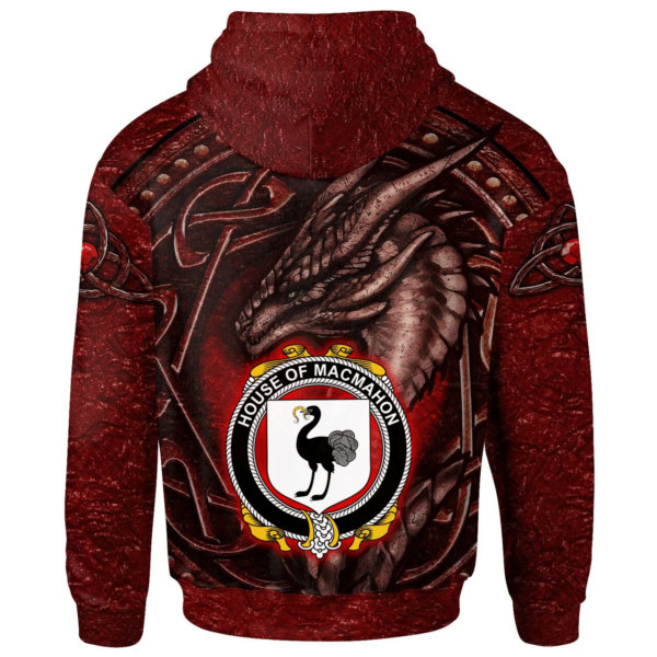 Ireland Hoodie - House of MACMAHON (Oriel) Irish Family Crest Hoodie - Celtic Red Dragon - Image 2