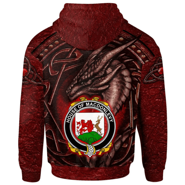 Ireland Hoodie - House of MACDONLEVY Irish Family Crest Hoodie - Celtic Red Dragon - Image 2