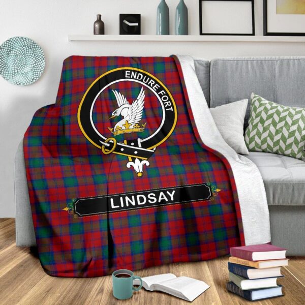 Lindsay Modern Crest Tartan Blanket, 3 Sizes - Image 4