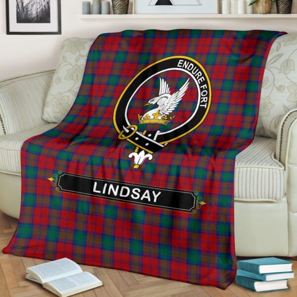 Lindsay Modern Crest Tartan Blanket, 3 Sizes - Image 3