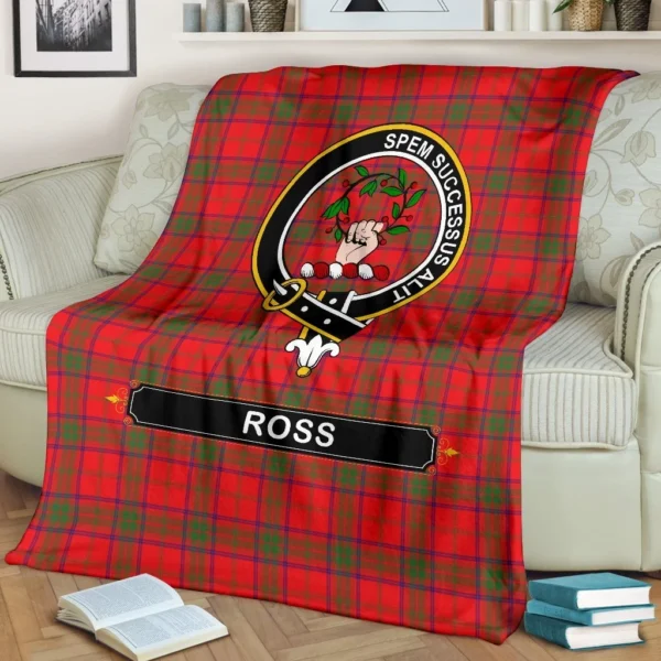 Ross Crest Tartan Blanket, 3 Sizes - Image 3