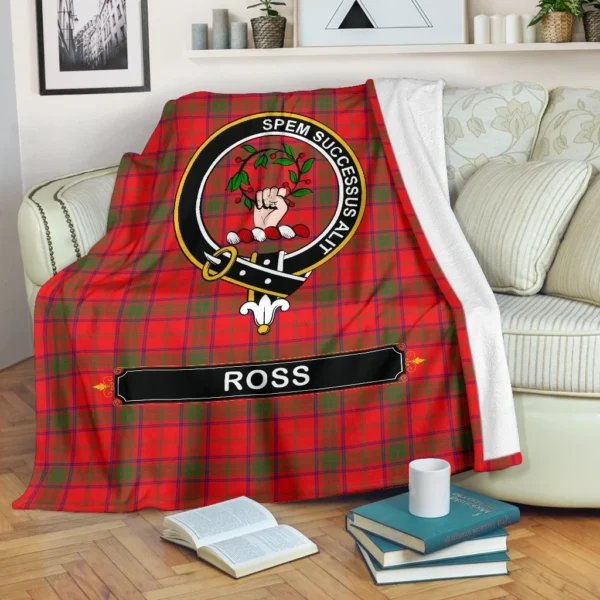 Ross Crest Tartan Blanket, 3 Sizes - Image 2