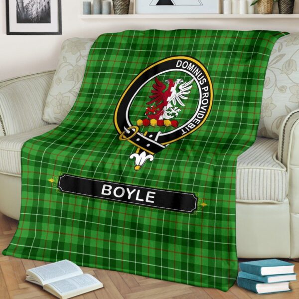 Boyle Crest Tartan Blanket, 3 Sizes - Image 3