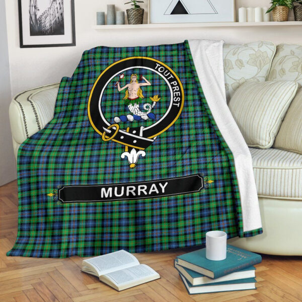 Murray (of Dysart) Crest Tartan Blanket, 3 Sizes - Image 2