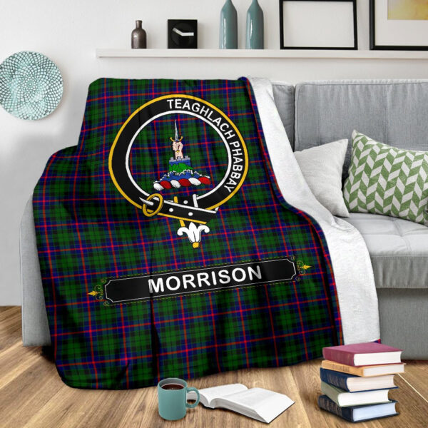 Morrison Crest Tartan Blanket, 3 Sizes - Image 4