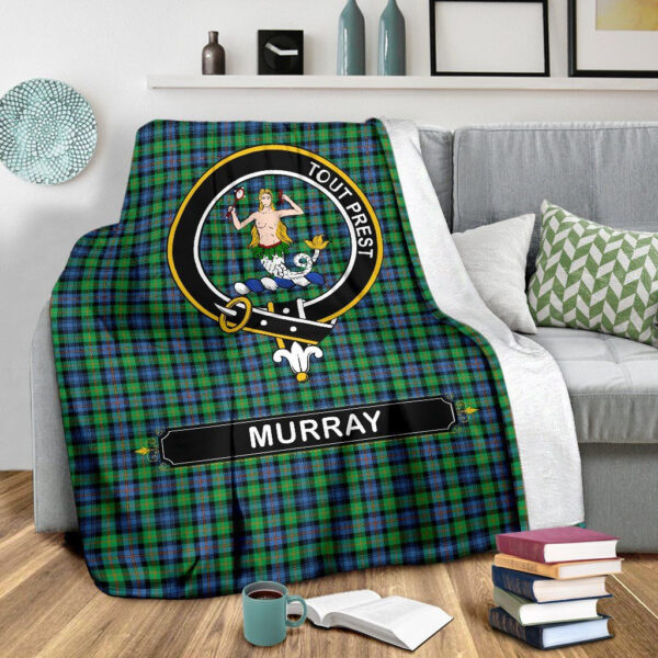 Murray (of Dysart) Crest Tartan Blanket, 3 Sizes - Image 4