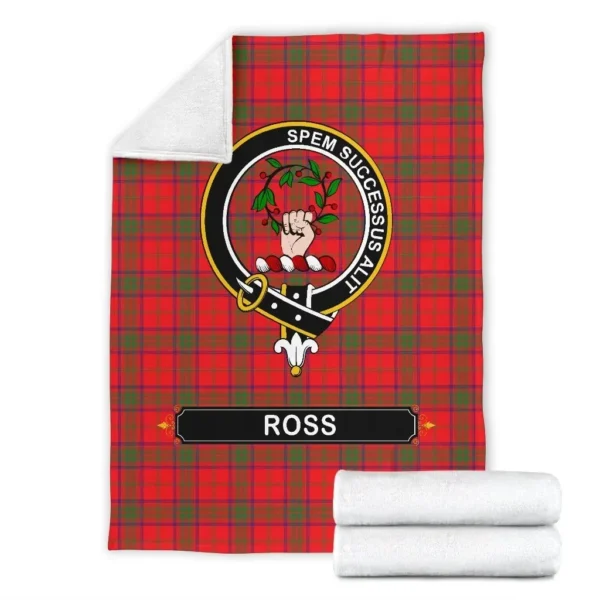 Ross Crest Tartan Blanket, 3 Sizes