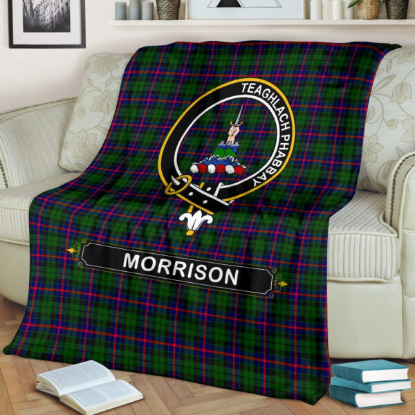 Morrison Crest Tartan Blanket, 3 Sizes - Image 3