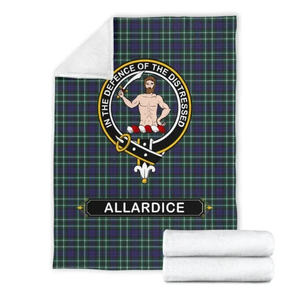 Allardice Crest Tartan Blanket, 3 Sizes