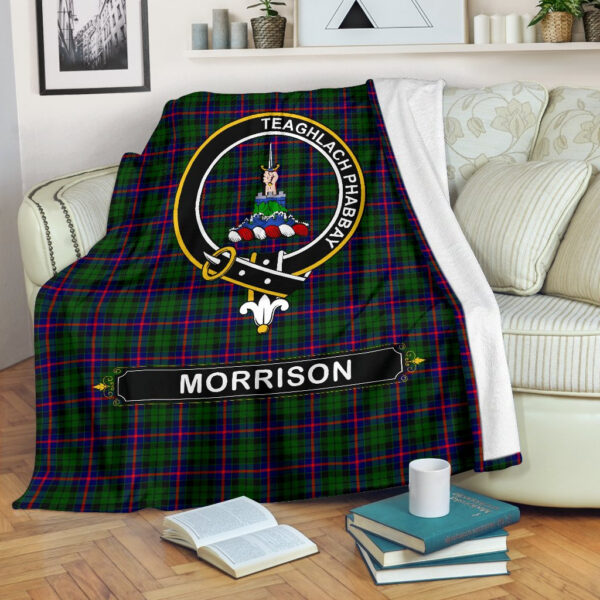 Morrison Crest Tartan Blanket, 3 Sizes - Image 2