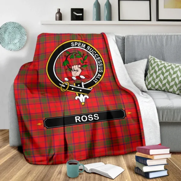 Ross Crest Tartan Blanket, 3 Sizes - Image 4