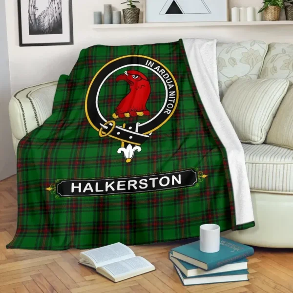 Halkerston Crest Tartan Blanket, 3 Sizes