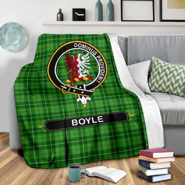 Boyle Crest Tartan Blanket, 3 Sizes - Image 4