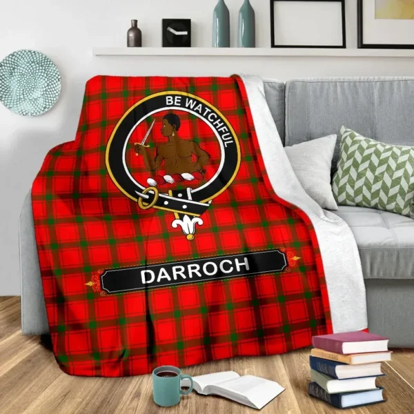 Darroch (of Gourock) Crest Tartan Blanket, 3 Sizes - Image 4