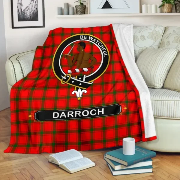 Darroch (of Gourock) Crest Tartan Blanket, 3 Sizes - Image 2