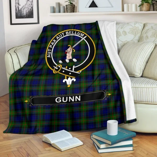 Gunn Crest Tartan Blanket, 3 Sizes - Image 2