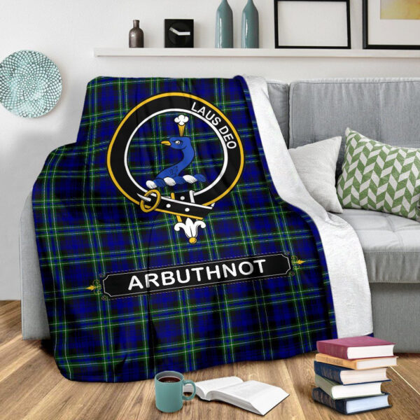 Arbuthnot Modern Crest Tartan Blanket, 3 Sizes - Image 4