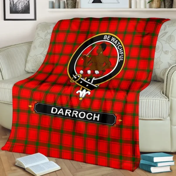 Darroch (of Gourock) Crest Tartan Blanket, 3 Sizes - Image 3