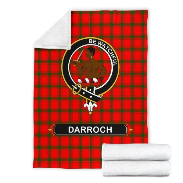 Darroch (of Gourock) Crest Tartan Blanket, 3 Sizes